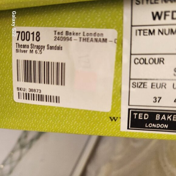 TED BAKER LONDON Theanna Silver Sandals. Size 6.5. NIB. - Picture 9 of 11